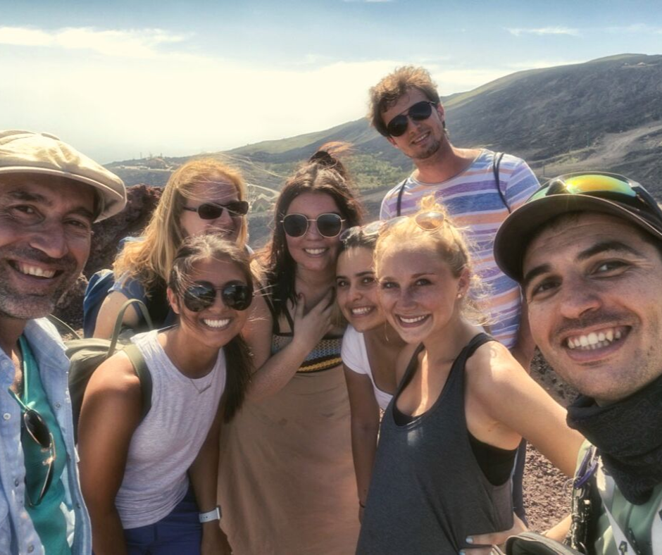 Students on Mount Etna