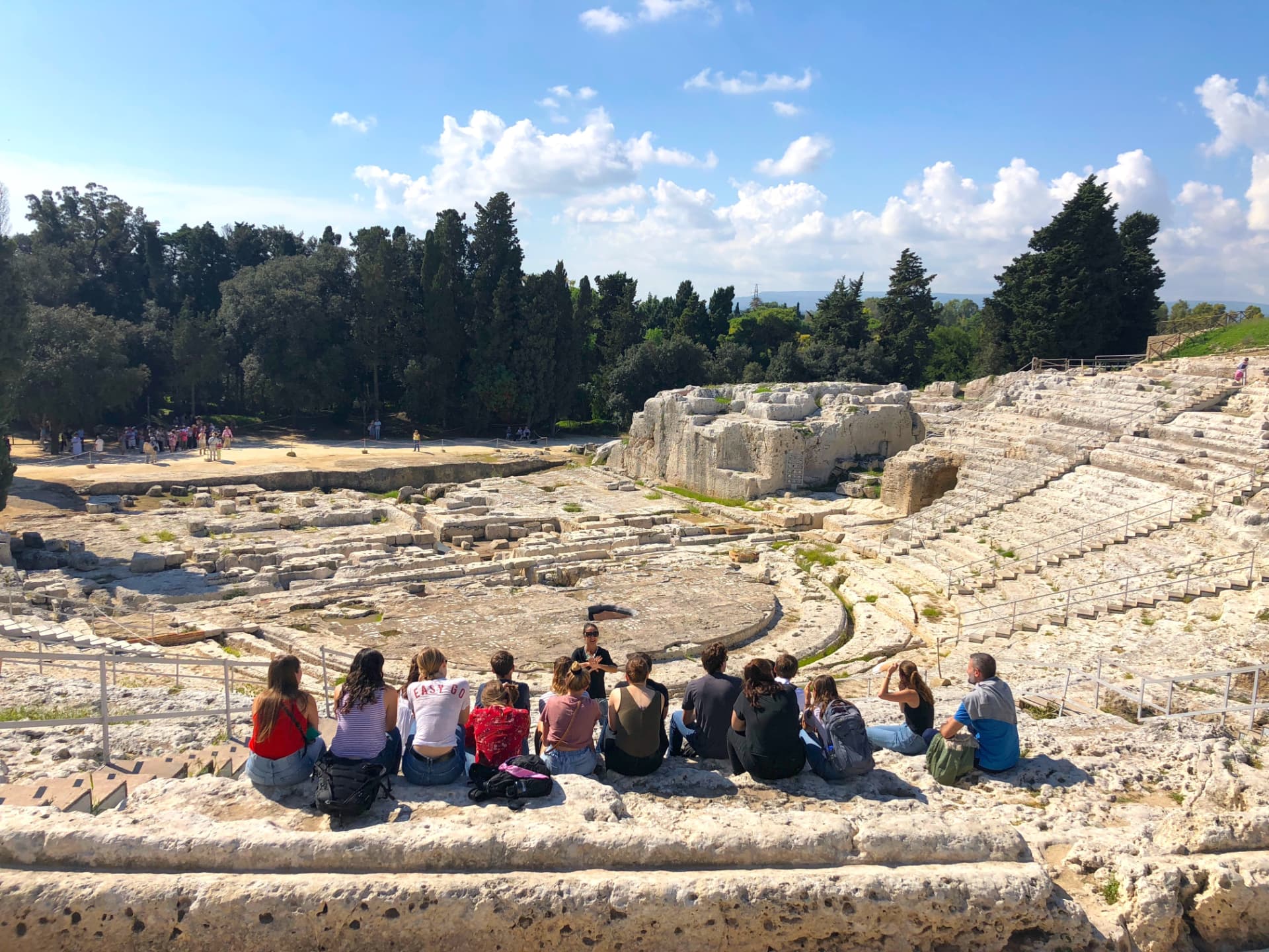 Students at the Greek Theatre of Syracuse